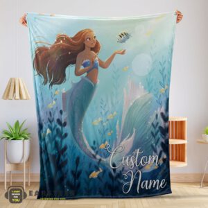 Good Disney The Little Mermaid Ariel Princess Fleece Family Princess Customized Blanket