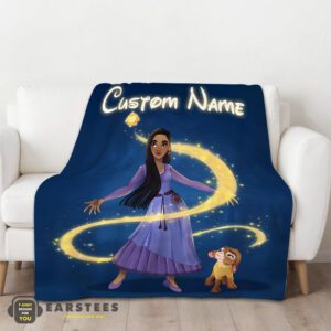 Alternative view of Good Disney Wish Asha Princess Star Valentino Blanket Fleece Customized Blanket