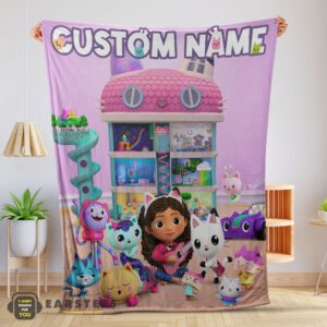 Good Disney's Gabby's Dollhouse with our Cute Girl Fleece Blanket – Customize Blanket