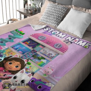 Alternative view of Good Disney's Gabby's Dollhouse with our Cute Girl Fleece Blanket – Customize Blanket
