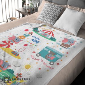 Alternative view of Good Dumbo Personalized Minky Blanket Circus Elephant Nursery Blanket Fleece Customized Blanket