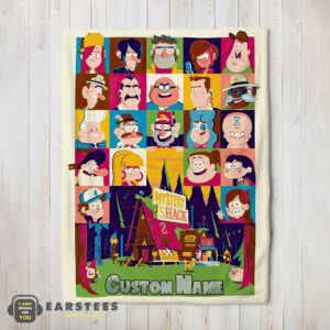 Good Gravity Falls Mystery Shack Characters Collage Blanket Fleece Customized Blanket