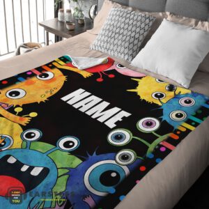 Alternative view of Good Happy Monster Coloring Blanket Fleece Customized Blanket