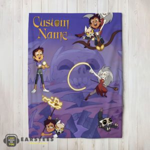 Good Luz Noceda With King And Eda Clawthorne The Owl House Blanket Fleece Customized Blanket