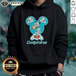 Good Mickey Hands Heart Miami Dolphins Football Hoodie featuring a vibrant design for fans and stylish comfort.
