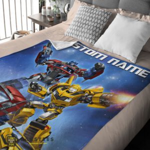 Alternative view of Good Optimus Prime and Bumblebee Transformers Movie Blanket – Customize Blanket