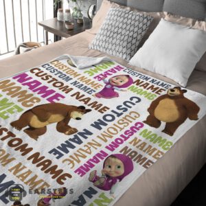 Alternative view of Good Personalized Masha And The Bear Blanket Fleece Customized Blanket