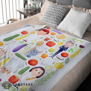 Alternative view of Good Pixar Ratatouille Chief Cute Chibi Character Vegetable Blanket Fleece Customized Blanket
