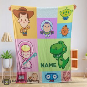 Good Pixar Toy Story Chibi Character Blanket Fleece Customized Blanket