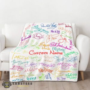 Alternative view of Good Playful Hand Writing Typography Vibrant Name Blanket Fleece Customized Blanket