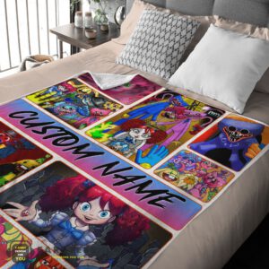 Alternative view of Good Poppy Playtime Miss Poppy With Friends Horror Blanket Fleece Customized Blanket