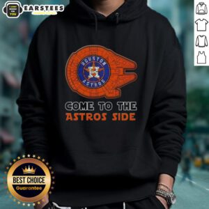 Good Star Wars Come to the Houston Astros Side Hoodie featuring iconic Star Wars graphics and Astros team colors.