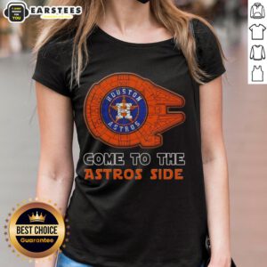 Good Star Wars Come to the Houston Astros side ladies tee featuring a stylish design for fans and enthusiasts.