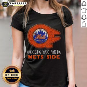Good Star Wars Come To The New York Mets Side Ladies Tee featuring a stylish design for baseball and Star Wars fans.