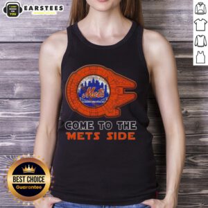 Good Star Wars Come To The New York Mets side tank top featuring iconic designs for fans of baseball and sci-fi.