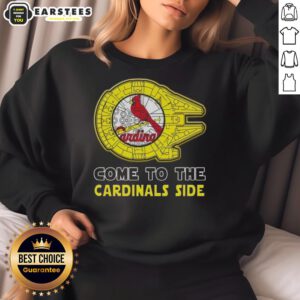 Alt Text: Stylish 'Good Star Wars Come To The St. Louis Cardinals' side sweatshirt featuring a unique design and vibrant colors.