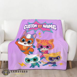 Alternative view of Good Super Kitties Assemble Feline Heroes In Action Blanket Fleece Customized Blanket