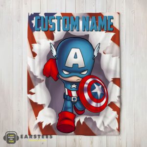 Good Superhero Marvel Avenger Chibi Captain America Blanket Fleece Customized Blanket