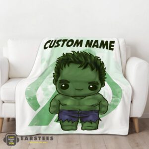 Alternative view of Good Superhero Marvel Avenger Chibi Hulk Blanket Fleece Customized Blanket