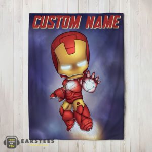 Good Superhero Marvel Avenger Chibi Iron Man Blanket Fleece Customized Blanket