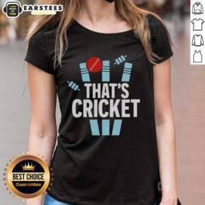 Good That's Cricket logo on a stylish ladies' tee, perfect for cricket enthusiasts and casual wear.