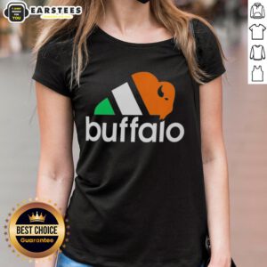 Alt Text: Buffalo Bills logo parody on a ladies tee, celebrating Good-The-City-With-Three-Seasons style.