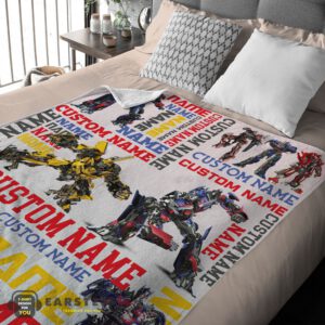 Alternative view of Good Transformers Optimus Prime & Bumblebee Blanket Fleece Customized Blanket