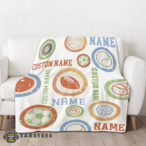 Alternative view of Good Types of Sports Balls Blanket Fleece Customized Blanket