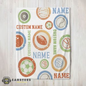 Good Types of Sports Balls Blanket Fleece Customized Blanket