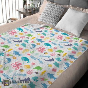 Alternative view of Good Under The Sea Pattern Blanket Fleece Customized Blanket