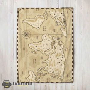 Good Vintage Pirate World Map Sepia Nautical Adventure Blanket Fleece Blanket