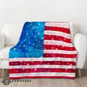 Alternative view of Good Watercolor American Flag Distressed USA Patriotic Blanket Fleece Blanket