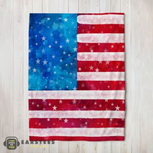 Good Watercolor American Flag Distressed USA Patriotic Blanket Fleece Blanket