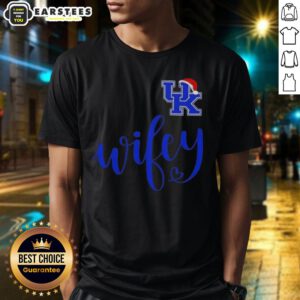 Good Wifey Kentucky Wildcats Santa Hat Merry Christmas T-Shirt featuring festive design for Wildcats fans.