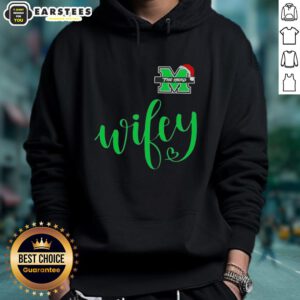 Good Wifey Marshall Thundering Herd hoodie with Santa hat, perfect for a Merry Christmas celebration.