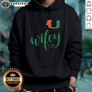 Good Wifey Miami Hurricanes Santa Hat Merry Christmas Hoodie, perfect for festive football fans this holiday season.