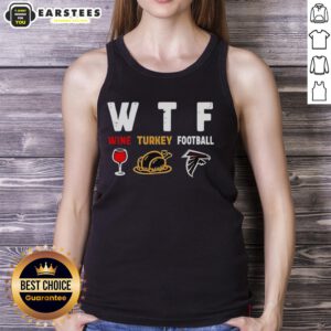Good Wine Turkey Atlanta Falcons Football Thanksgiving Tank Top featuring a festive design for fans celebrating the holiday.