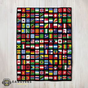 Good World Flags Grid Colorful International Countries Flag Blanket Fleece Blanket
