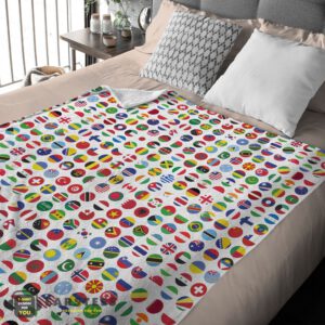 Alternative view of Good World Flags International Flags Collage Blanket Fleece Blanket