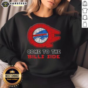 Cozy Happy Star Wars Come to the Buffalo Bills sweatshirt featuring vibrant graphics and a stylish design for fans.
