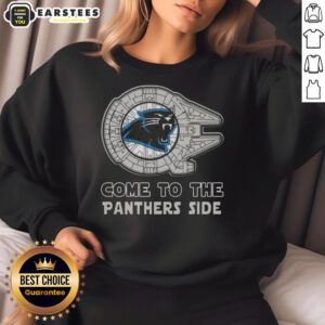 Happy Star Wars Come to the Carolina Panthers Side Sweatshirt featuring a vibrant design for fans of both franchises.