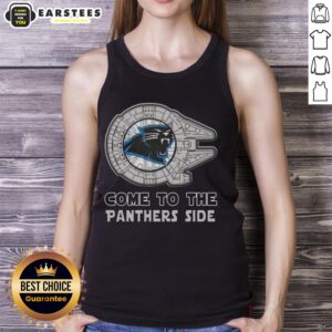 Happy Star Wars Come to the Carolina Panthers Side Tank Top featuring a vibrant design for fans of both franchises.