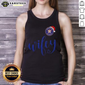 Happy Wifey Houston Astros Santa Hat Merry Christmas tank top featuring festive design perfect for holiday celebrations.