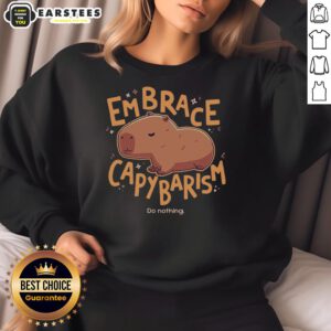 Cozy 'Do Nothing' sweatshirt featuring a capybara design, perfect for embracing capybarism and relaxation.