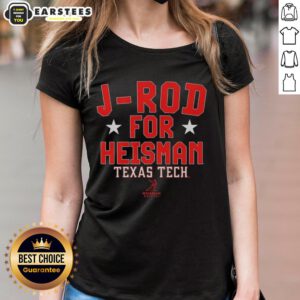 Ladies tee featuring Jacob Rodriguez for Heisman, Texas Tech Red Raiders Football, showcasing team spirit and style.