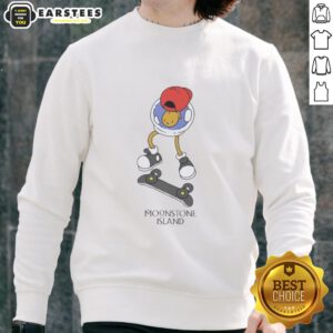 Skateboarding sweatshirt featuring a stylish Nice Moonstone Island design, perfect for casual wear and outdoor activities.