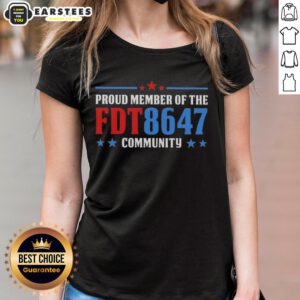 Nice proud member of the FDT 8647 community wearing a stylish ladies tee, showcasing community spirit and pride.
