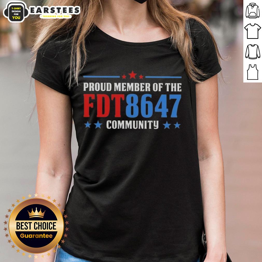 Nice proud member of the FDT 8647 community wearing a stylish ladies tee, showcasing community spirit and pride.