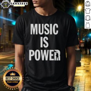 Alt Text: Nice Richard Ashcroft Music Is Power T-Shirt featuring bold graphic design and vibrant colors, perfect for fans.