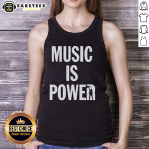 Alt Text: Nice Richard Ashcroft Music Is Power tank top featuring bold graphic design, perfect for music fans and summer wear.